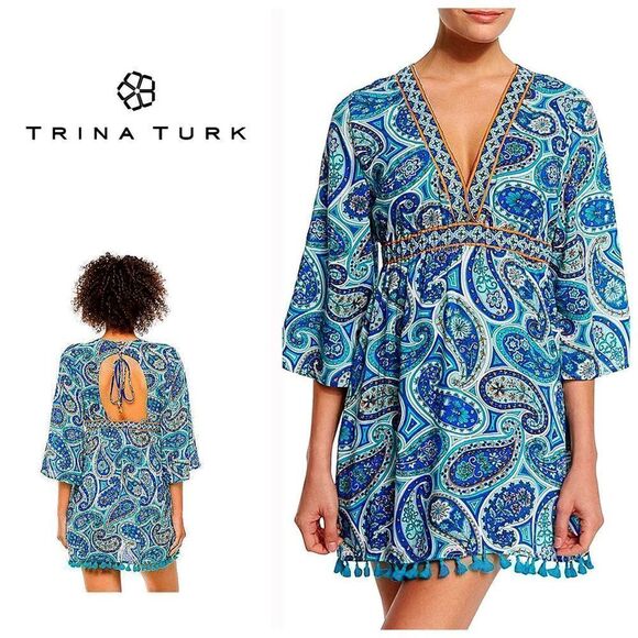 New. Turk Cover Up Provence Paisley Pool Tunic - Picture 1 of 11